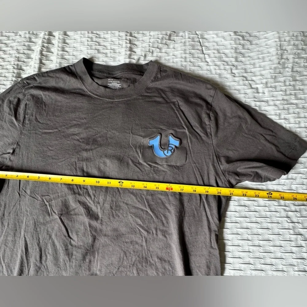 True Religion Grey Short Sleeve Tee with Logo XL